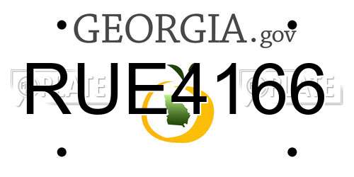 RUE4166 Georgia License Plate