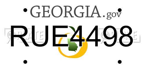 RUE4498 Georgia License Plate