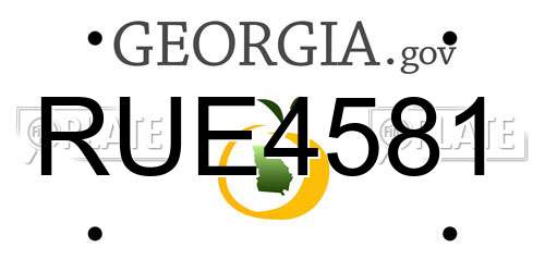 RUE4581 Georgia License Plate