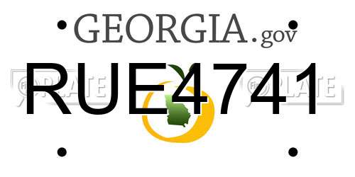 RUE4741 Georgia License Plate