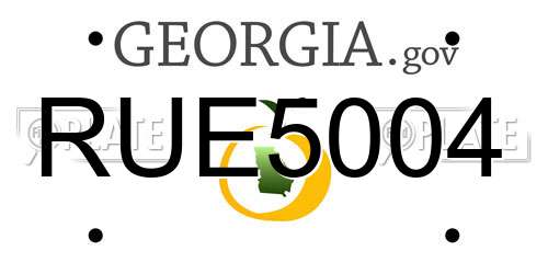 RUE5004 Georgia License Plate