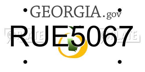 RUE5067 Georgia License Plate