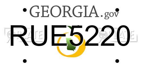 RUE5220 Georgia License Plate