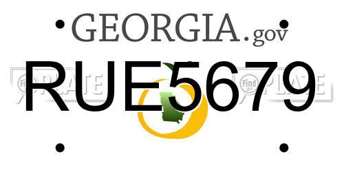 RUE5679 Georgia License Plate