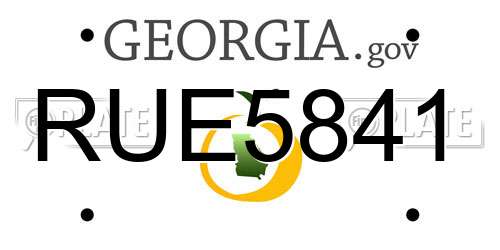 RUE5841 Georgia License Plate