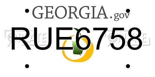 RUE6758 Georgia License Plate