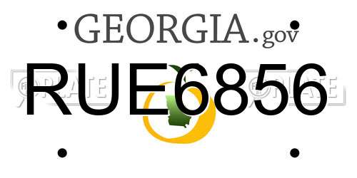 RUE6856 Georgia License Plate