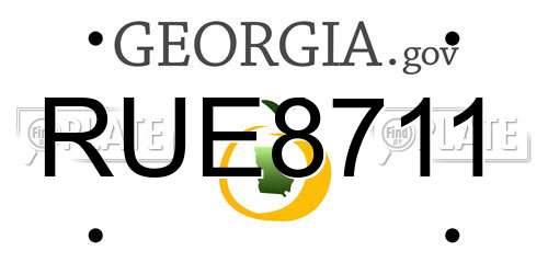 RUE8711 Georgia License Plate