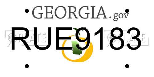 RUE9183 Georgia License Plate