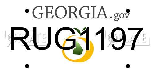 RUG1197 Georgia License Plate