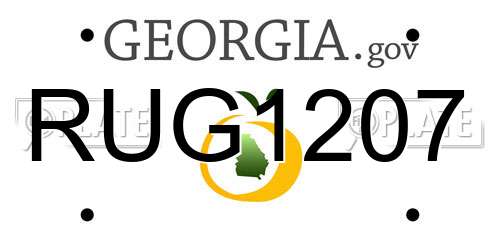 RUG1207 Georgia License Plate