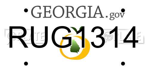 RUG1314 Georgia License Plate
