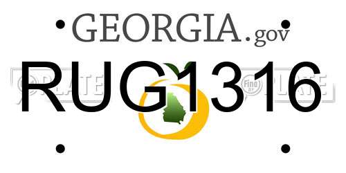 RUG1316 Georgia License Plate