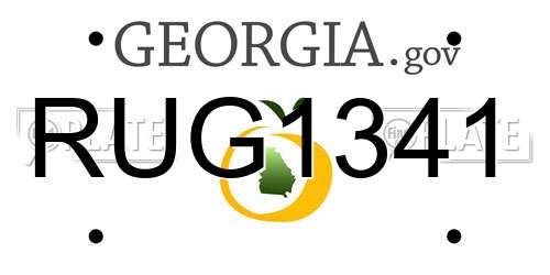 RUG1341 Georgia License Plate