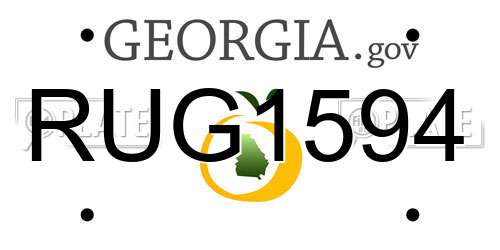 RUG1594 Georgia License Plate