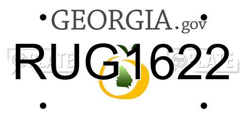 RUG1622 Georgia License Plate