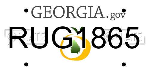 RUG1865 Georgia License Plate