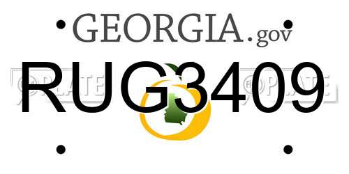 RUG3409 Georgia License Plate