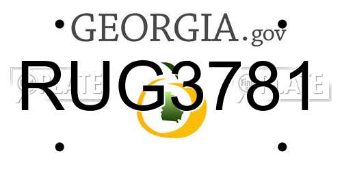 RUG3781 Georgia License Plate