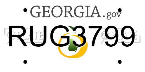 RUG3799 Georgia License Plate