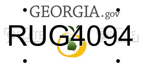 RUG4094 Georgia License Plate