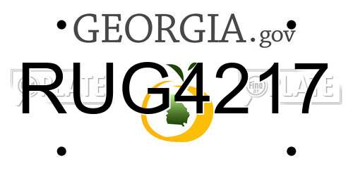 RUG4217 Georgia License Plate