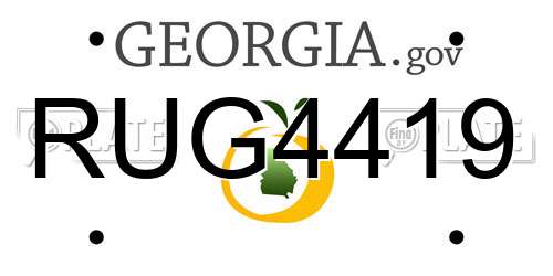 RUG4419 Georgia License Plate