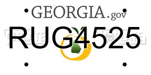 RUG4525 Georgia License Plate