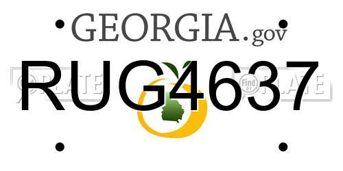 RUG4637 Georgia License Plate