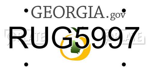 RUG5997 Georgia License Plate
