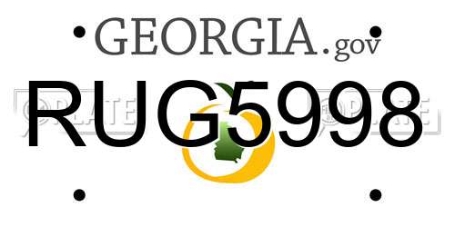 RUG5998 Georgia License Plate