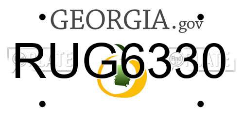 RUG6330 Georgia License Plate