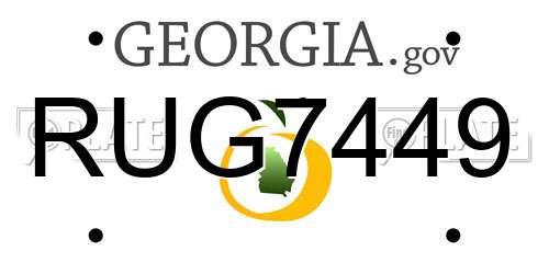 RUG7449 Georgia License Plate