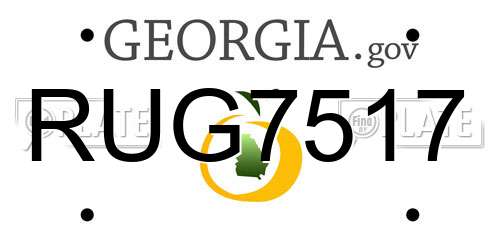 RUG7517 Georgia License Plate