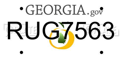 RUG7563 Georgia License Plate