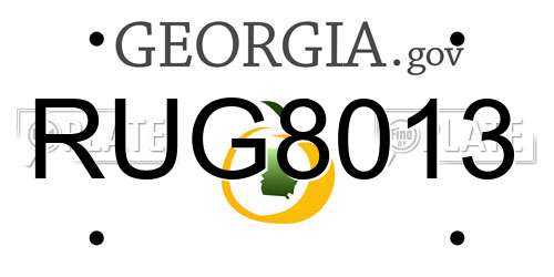 RUG8013 Georgia License Plate
