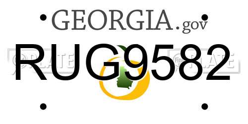RUG9582 Georgia License Plate
