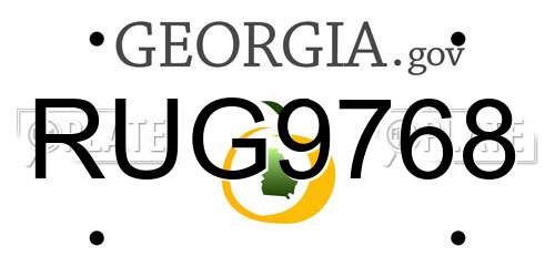 RUG9768 Georgia License Plate