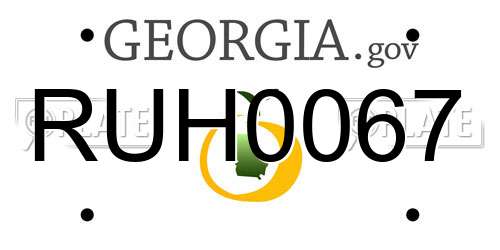 RUH0067 Georgia License Plate