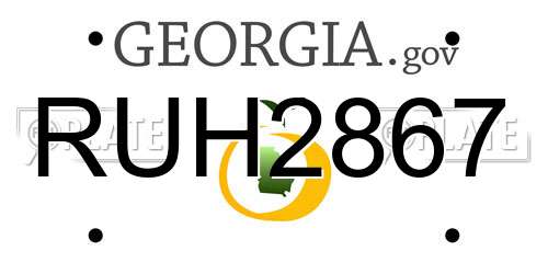 RUH2867 Georgia License Plate