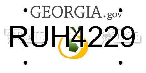 RUH4229 Georgia License Plate