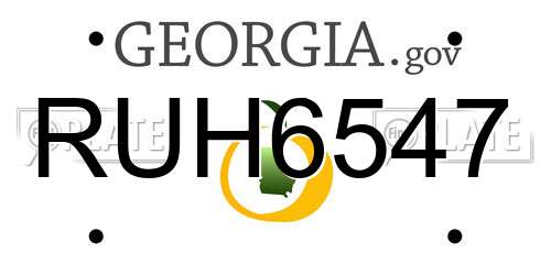 RUH6547 Georgia License Plate