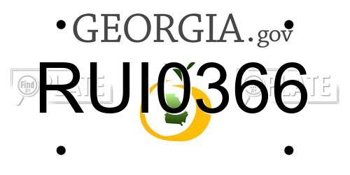 RUI0366 Georgia License Plate