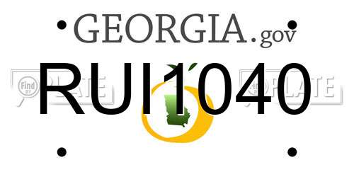 RUI1040 Georgia License Plate