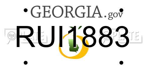 RUI1883 Georgia License Plate