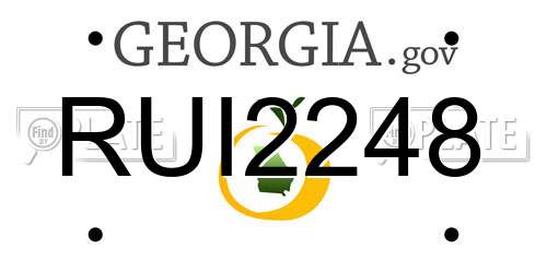 RUI2248 Georgia License Plate