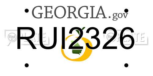 RUI2326 Georgia License Plate