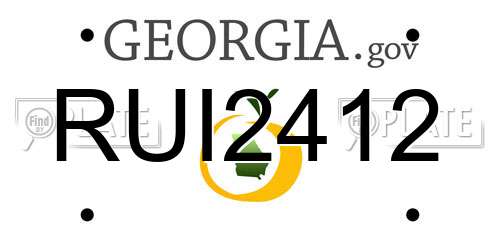 RUI2412 Georgia License Plate
