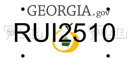 RUI2510 Georgia License Plate