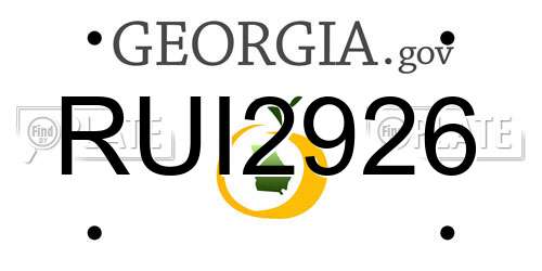 RUI2926 Georgia License Plate
